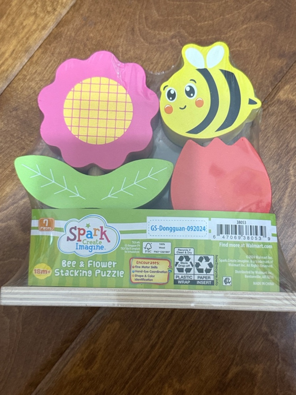 NWT Spark Create Imagine Bee & Flower Stacking Puzzle